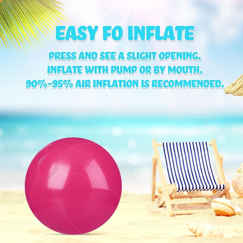 Raiten 12 Pcs Beach Ball Inflatable Beach Balls Large Inflatable Ball Floating Ball for Swimming Pool Party Favors Outdoor Activities Summer Birthday Party Supplies (Pink,12 Inch) - Image 4